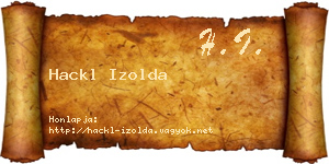 Hackl Izolda névjegykártya